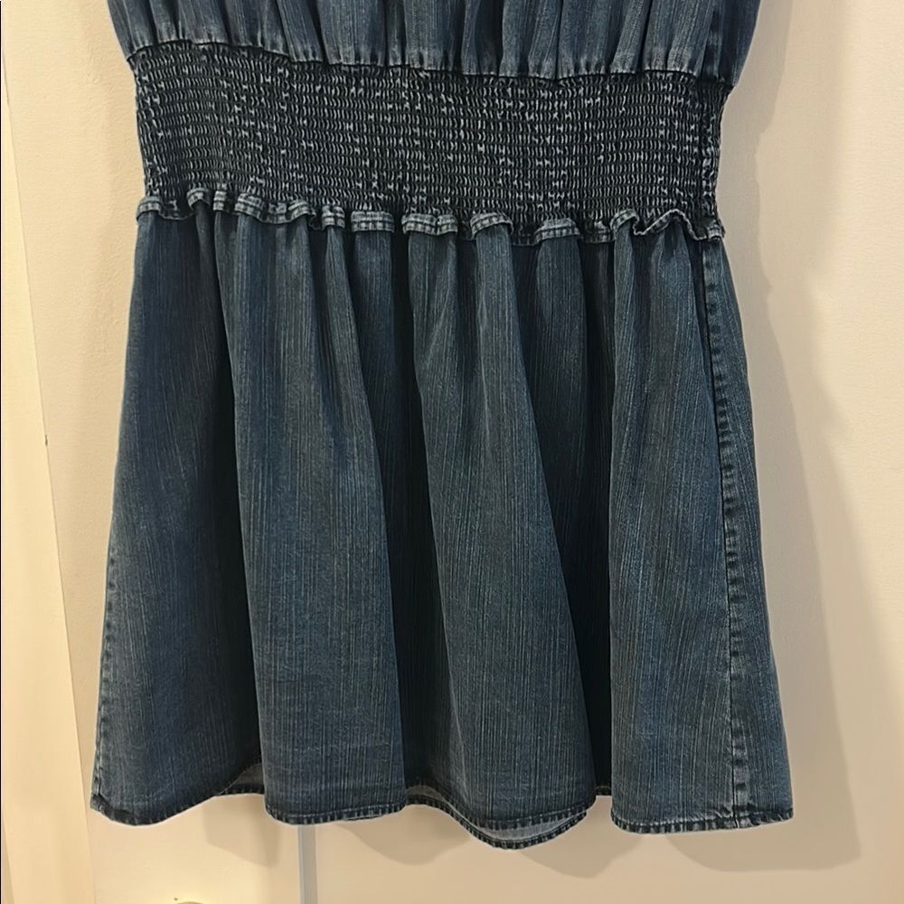 Rails Ruffled Denim Dress, Size Large - Picture 5 of 11